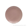 Dink ceramica per la cena a piatto rosa all&#39;ingrosso